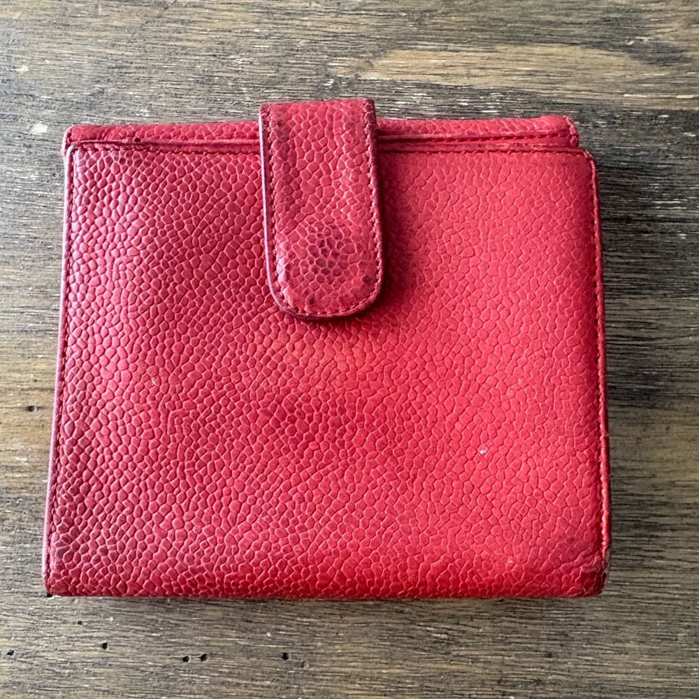 VINTAGE CHANEL WALLET Red Italy - Picture 3 of 17